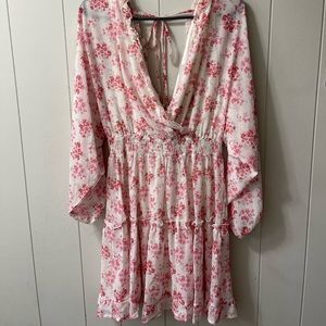 Peach Love Floral Pink Dress